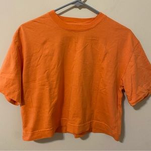 EVERLANE 100% Organic Cotton Cropped Boxy Tee Shirt